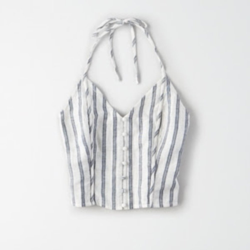 NWT American Eagle Button Front Halter Top